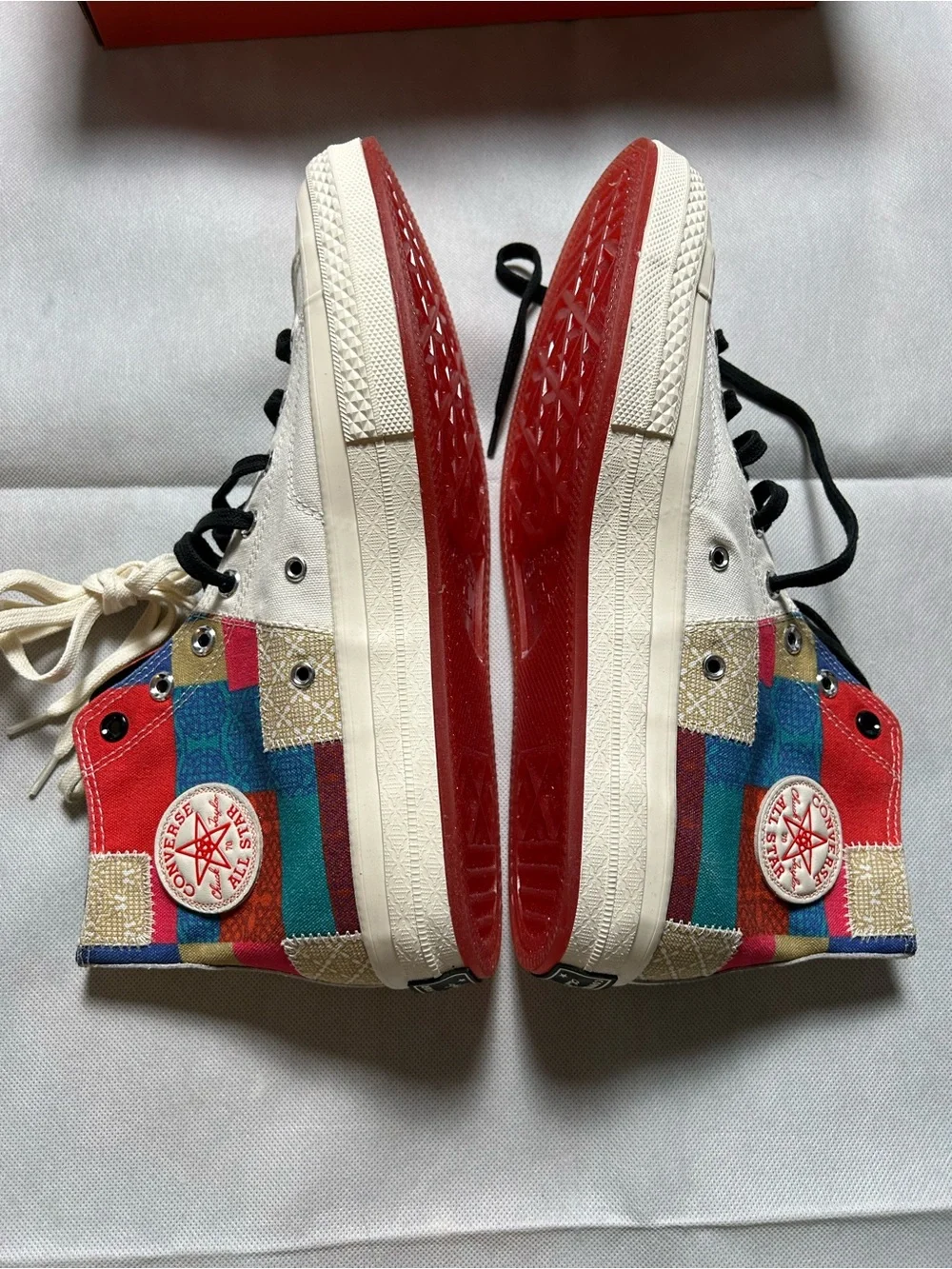 Converse patchwork high top chick Taylor NIB unisex men’s 11/women’s 13 - Picture 3 of 7